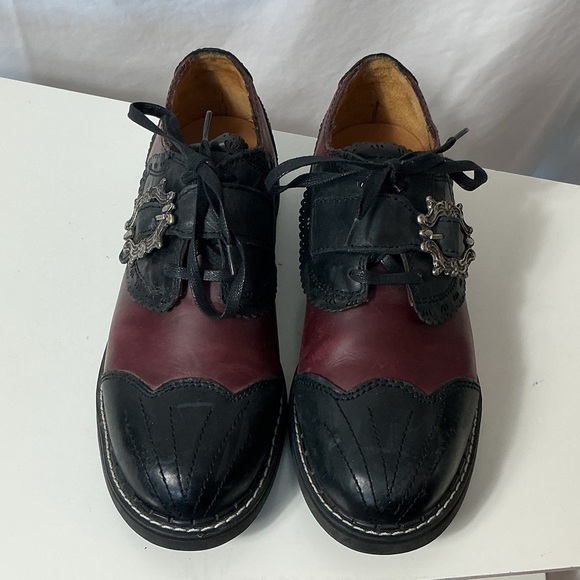 John Fluevog Shoes - John Fluevog Black and Burgundy Oxfords